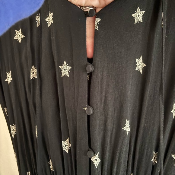 Rails Jasmine Black Mini Star Dress, Size M, flowy, long sleeve - Picture 6 of 7